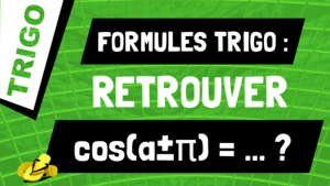 Comment retrouver les formules pour cos(a±π) ?