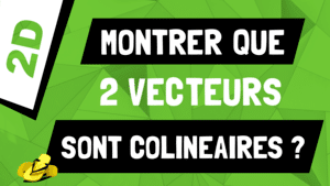 Comment montrer que deux vecteurs sont colinéaires 2D ?