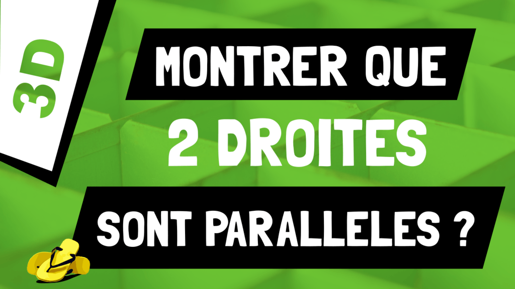 Comment montrer que 2 droites sont parallèles en 3D ?