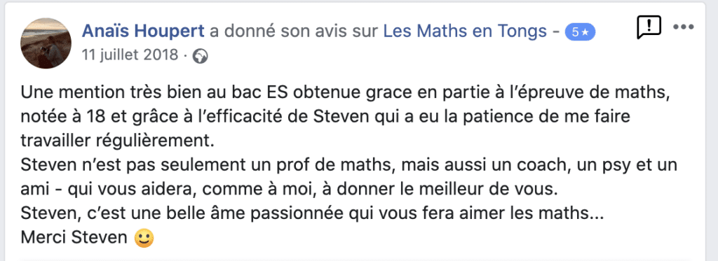 avis de Anais sur les Maths en Tongs