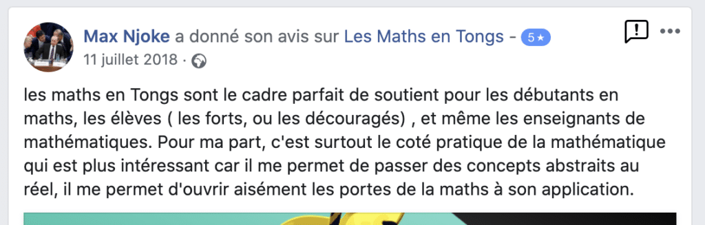 avis de Max sur les Maths en Tongs