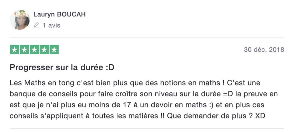 avis de Lauryn sur les Maths en Tongs