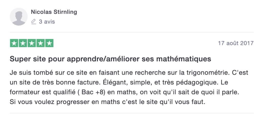 avis de Nicolas sur les Maths en Tongs