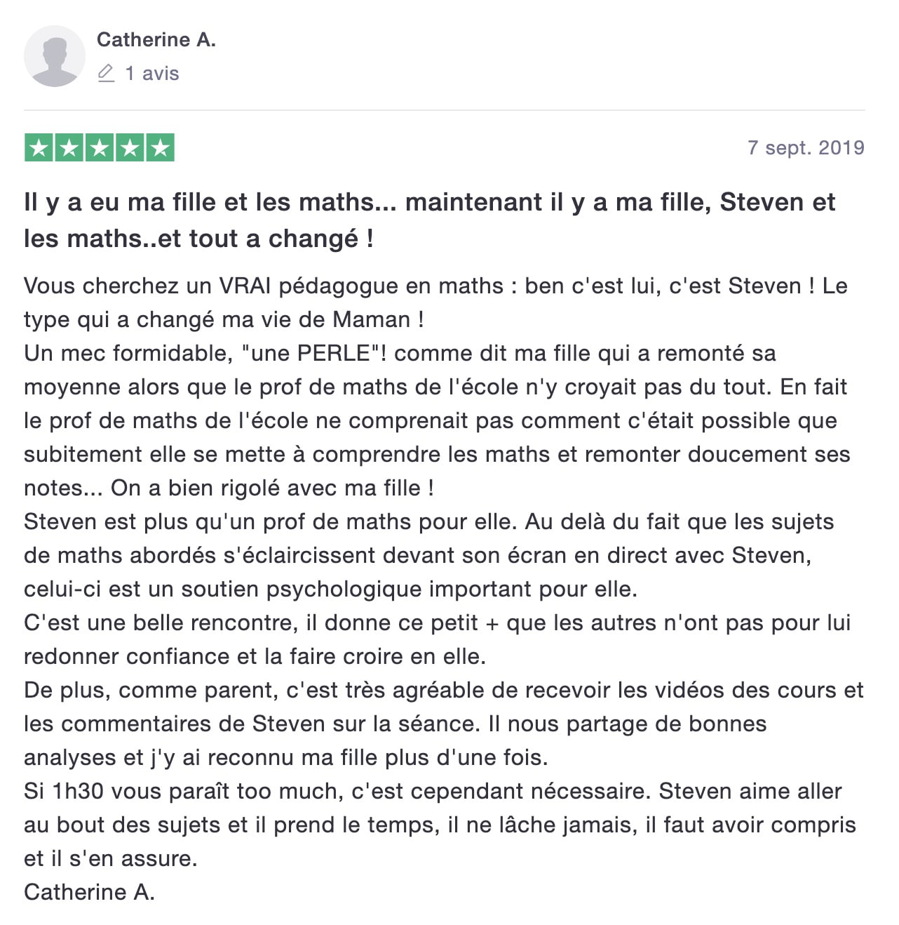 avis de Catherine sur les Maths en Tongs